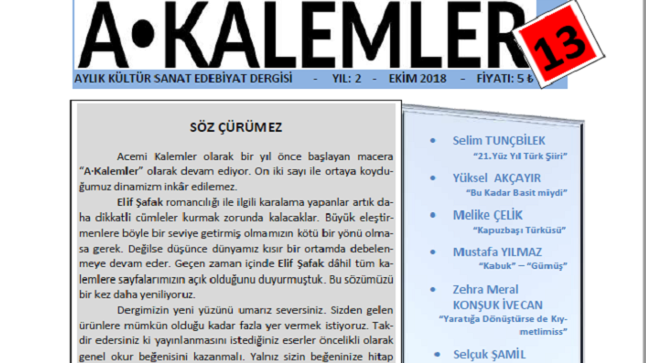 Yeni isim ve yeni yüzle hoş geldin Akalemler