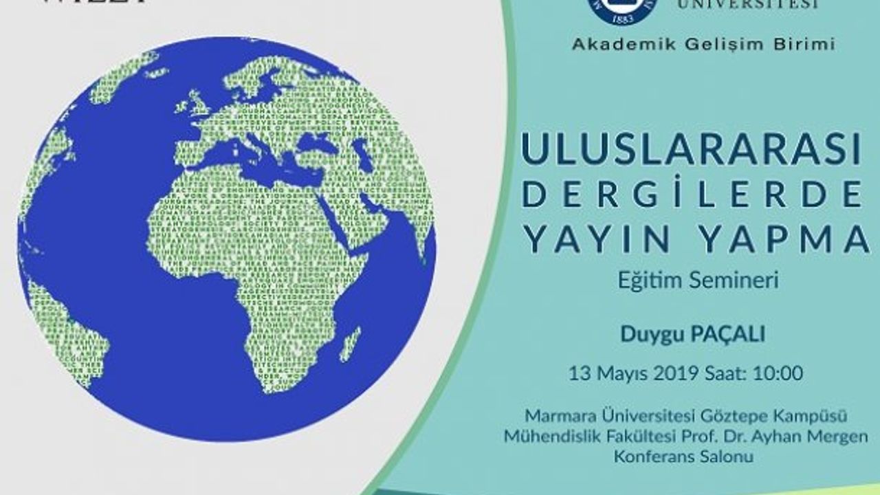 Eğitim semineri: "Uluslararası Dergilerde Yayın Yapma"