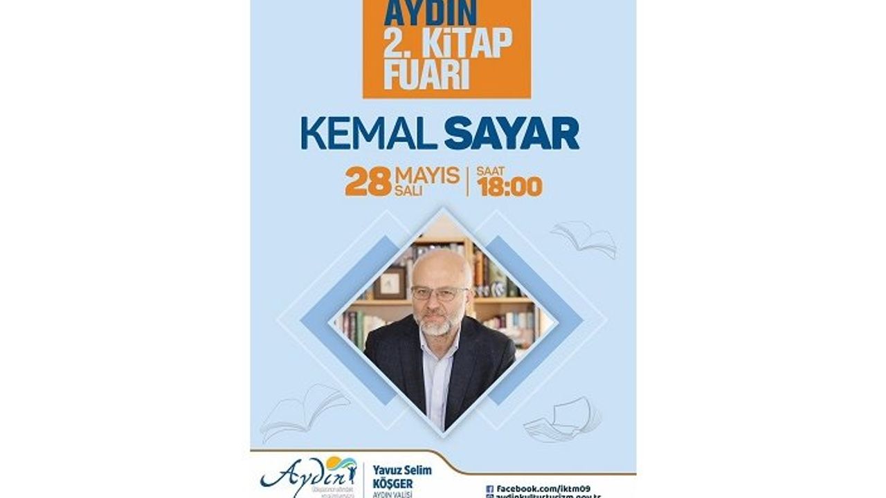 Kemal Sayar Aydın Kitap Fuarında okurlarıyla buluşacak