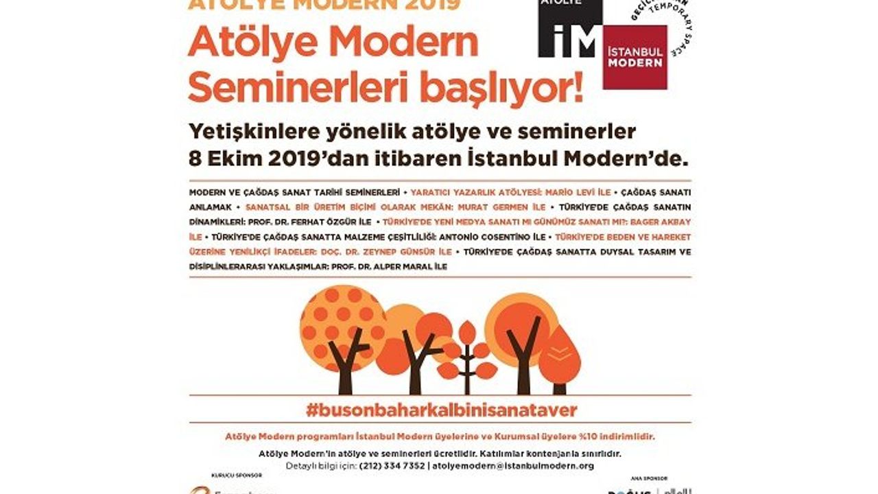 Atölye Modern Sonbahar 2019 programı açıklandı