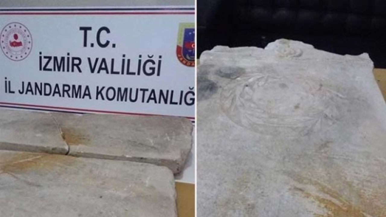 İzmir'de yaklaşık iki bin yıllık olduğu sanılan iki kitabe bulundu