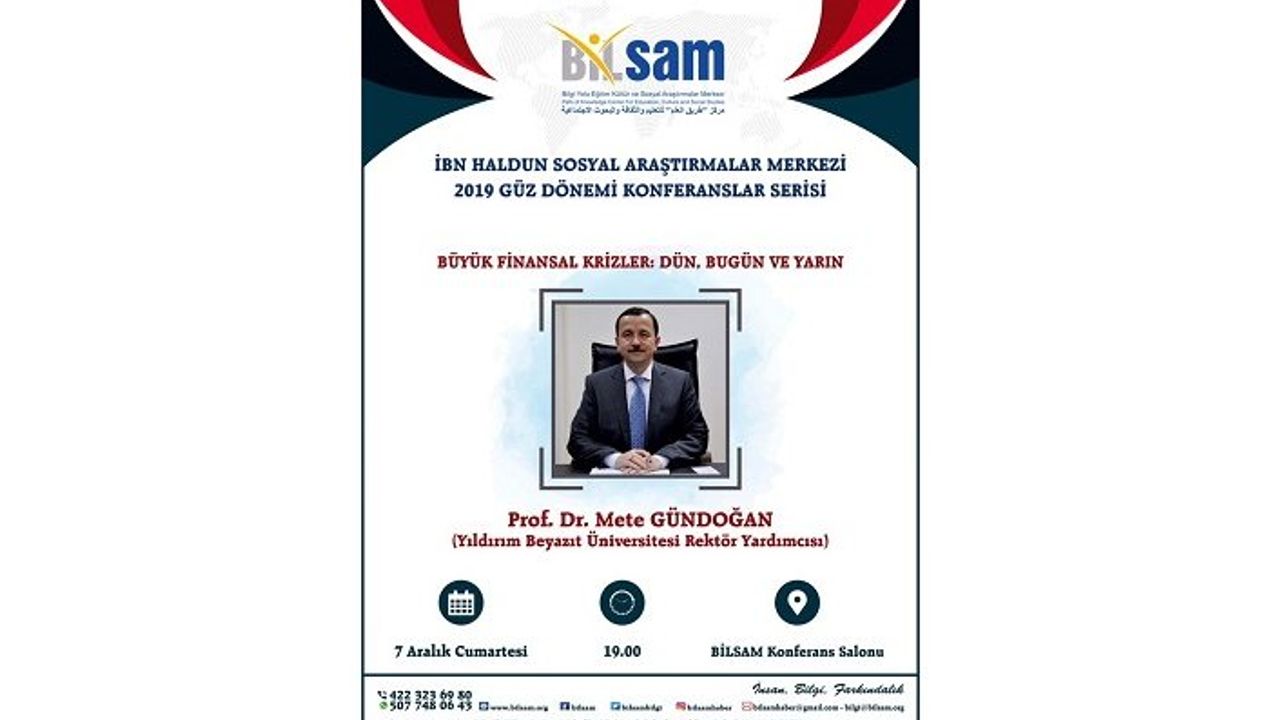 Konferans: Büyük Finansal Krizler: Dün, Bugün ve Yarın