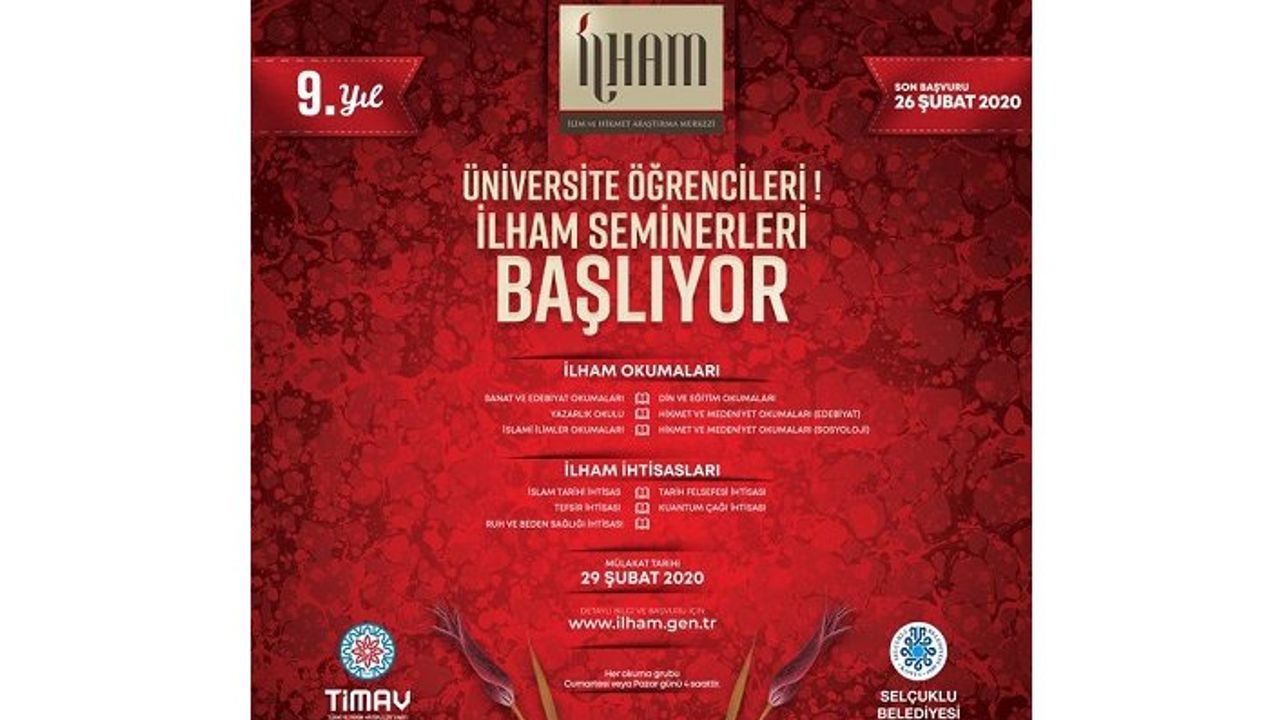İLHAM Okumaları Bahar Dönemi başlıyor