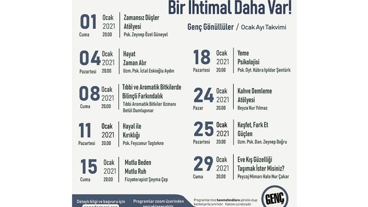 Genç Mekan Ocak ayında yine dopdolu!