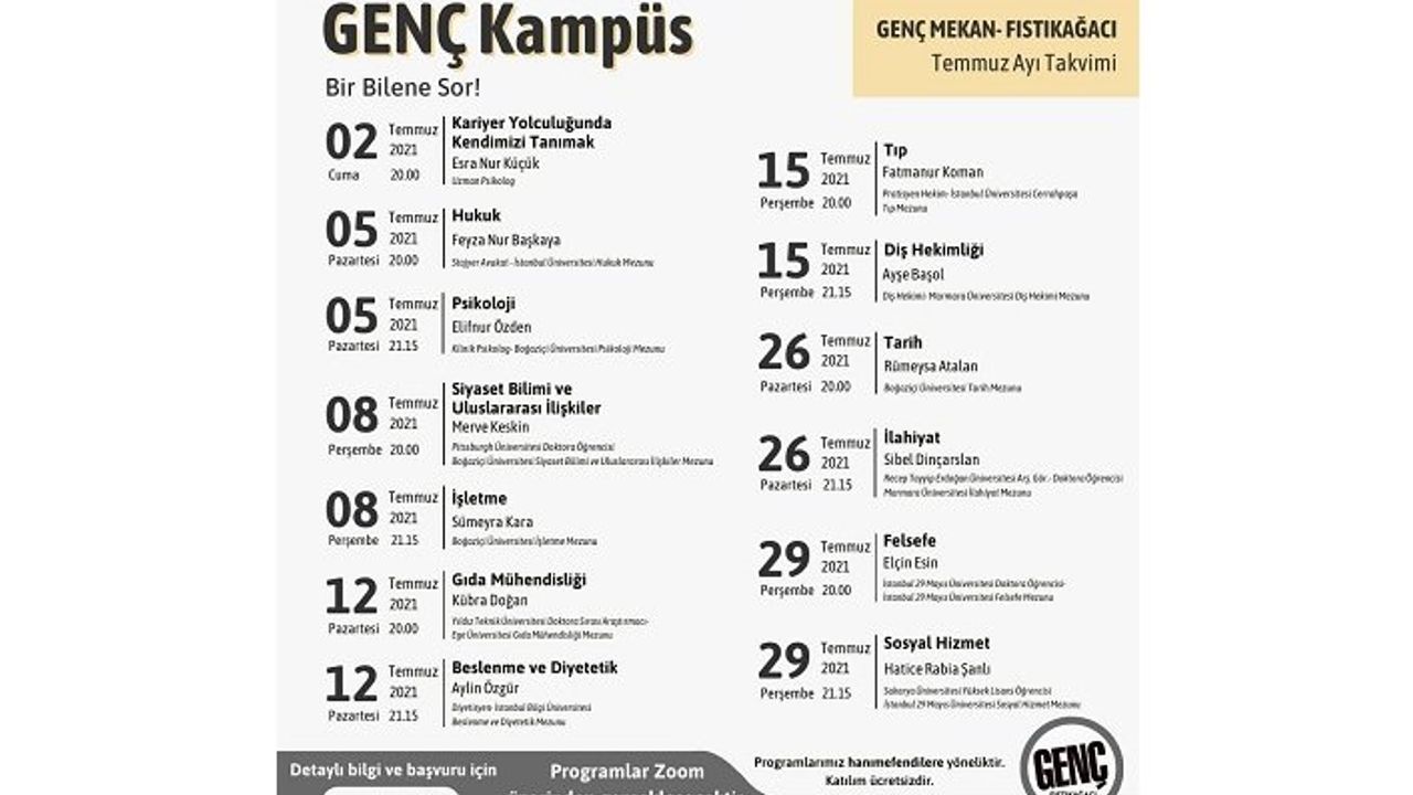 Genç Mekan Fıstıkağacı'nda üniversite tercihleri için özel program