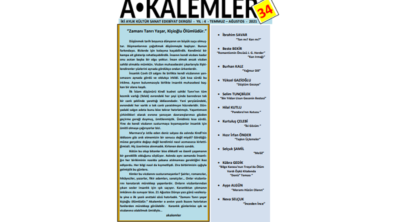 Akalemler Dergisi 34. sayı okuru ile buluştu