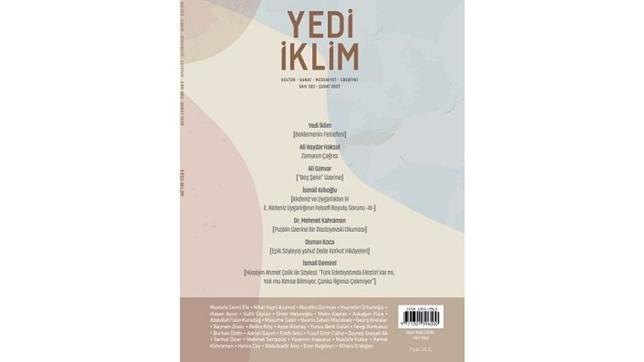 Yedi İklim, 383. sayısı ile yeniden okurlarıyla buluşuyor