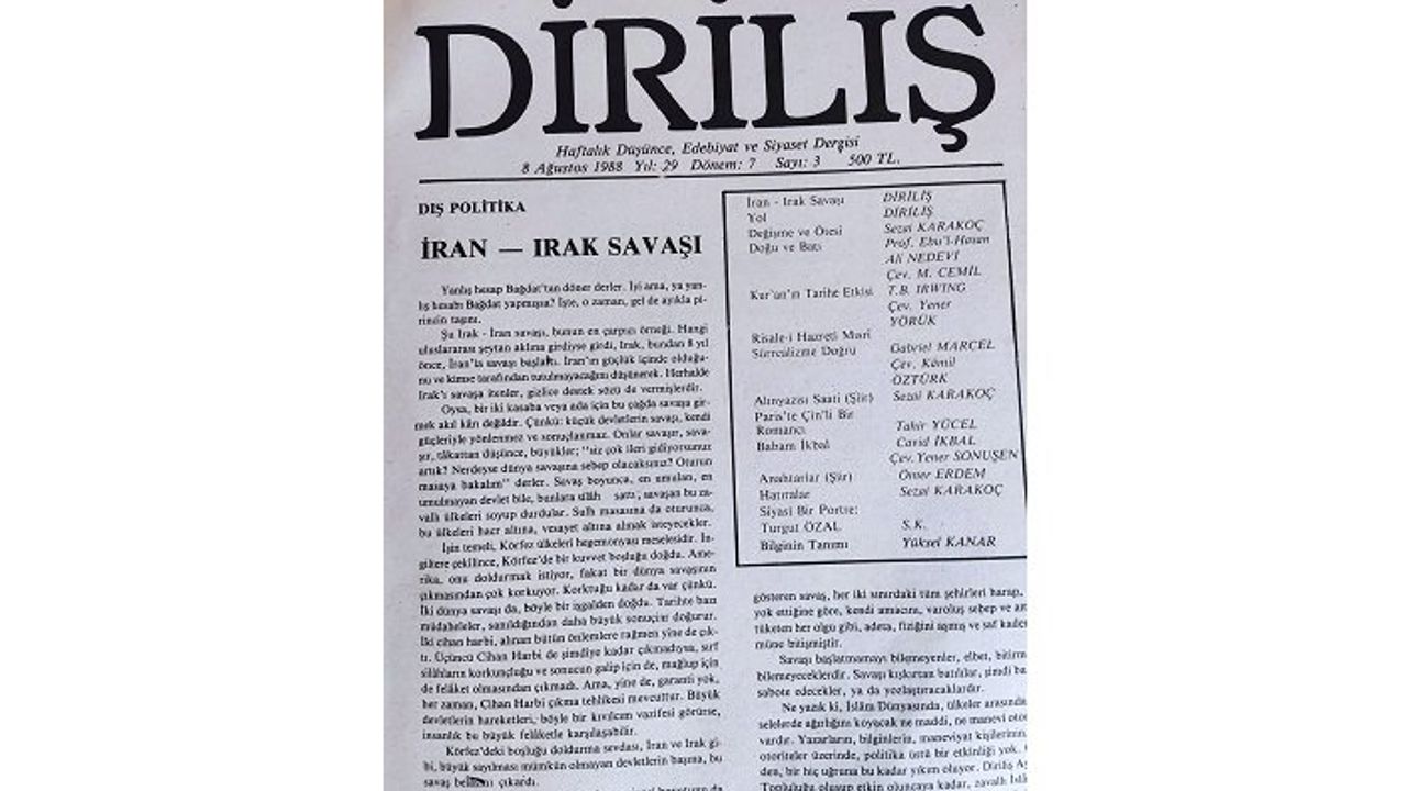 Diriliş’ten dış politika notları - 3: 'İran–Irak Savaşı'