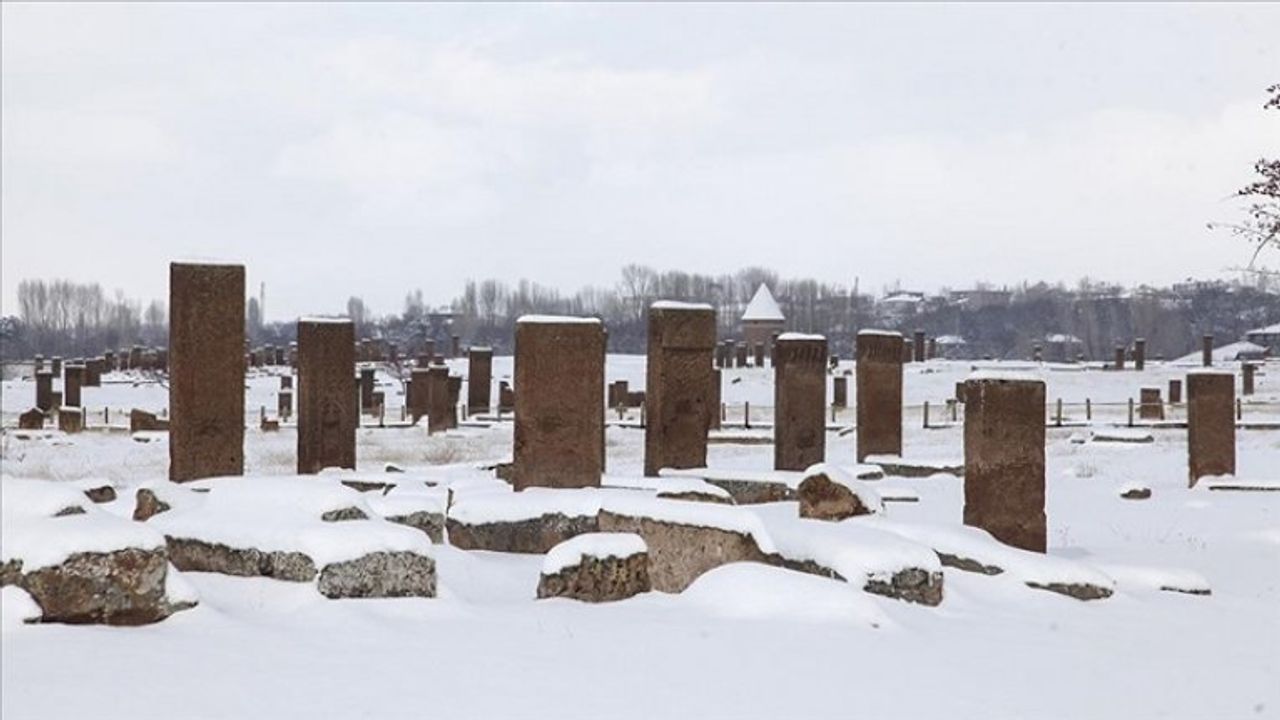 Bitlis'te tarihi yapılar karla kaplandı