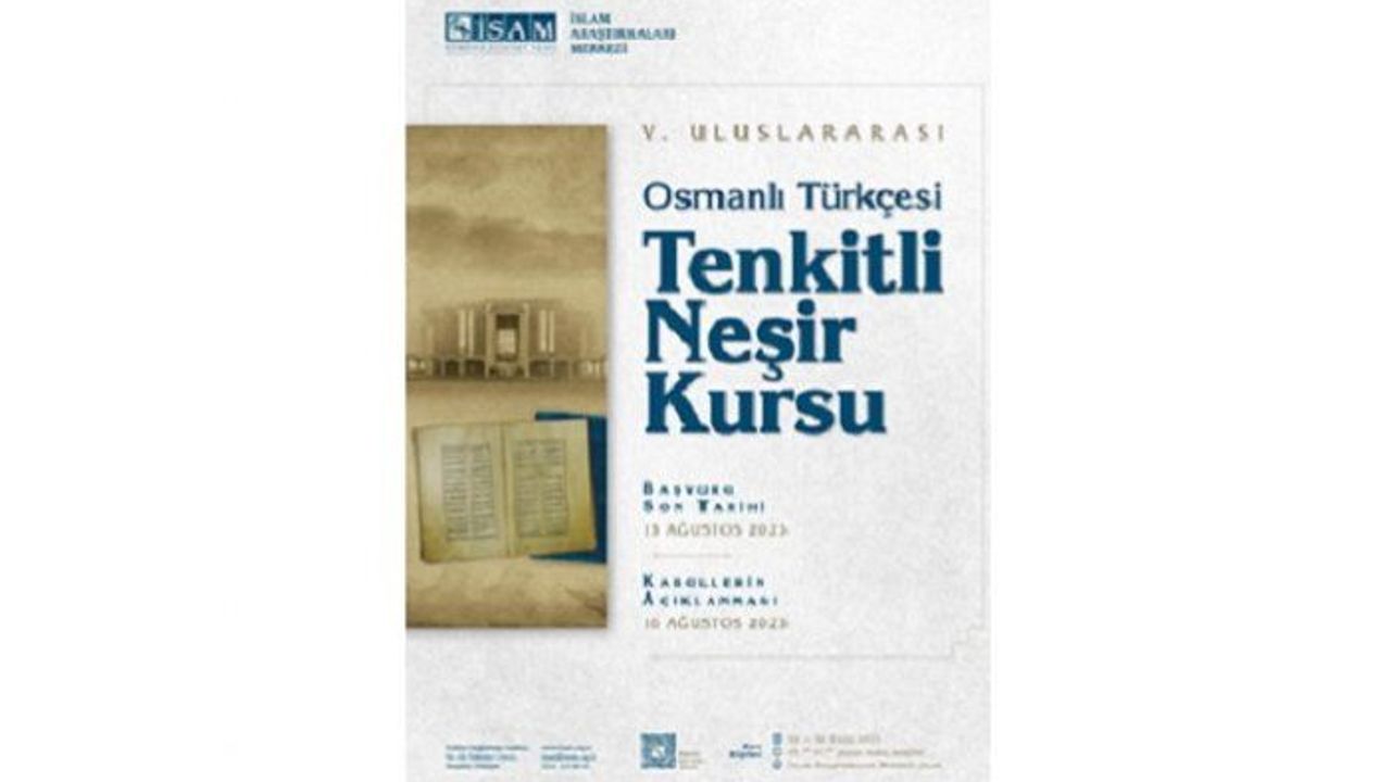 5. Uluslararası Osmanlı Türkçesi Tenkitli Neşir Kursu başlıyor