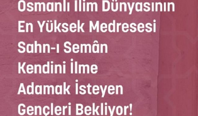 Fatih Sahn-ı Seman'da lisans destek programı başvuruları devam ediyor!